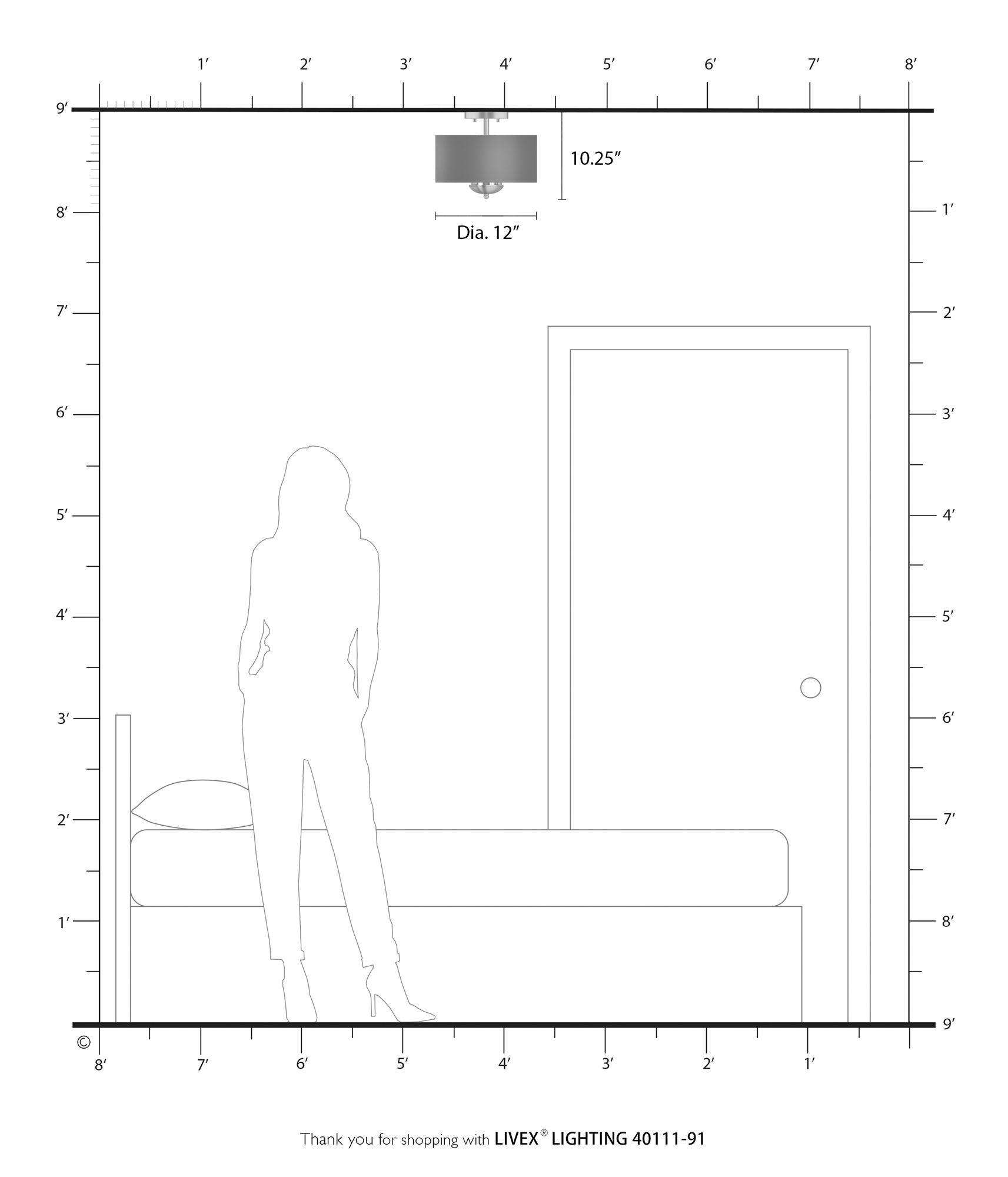 3 Light Brushed Nickel Semi-Flush
