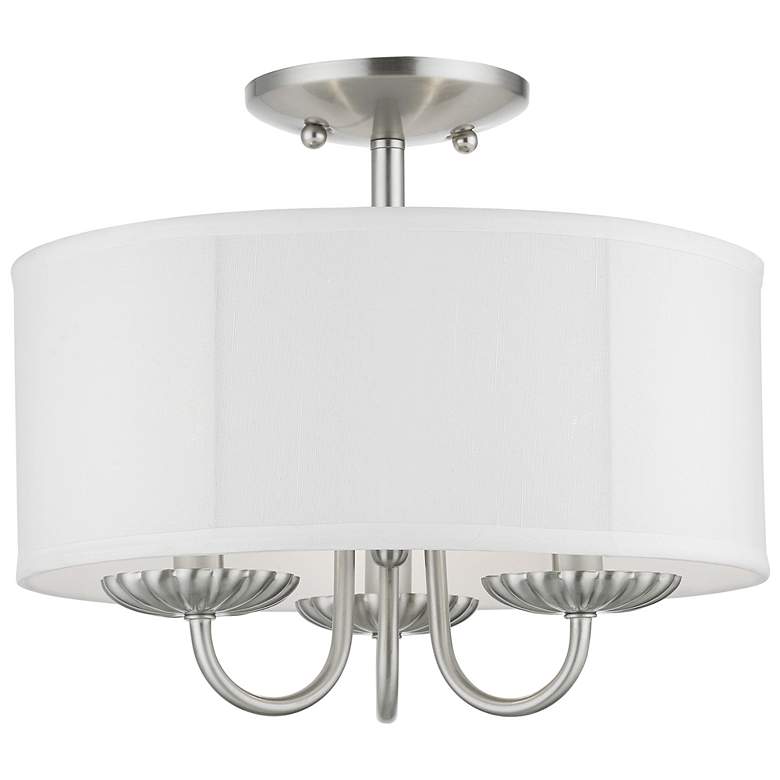 Image 2 3 Light Brushed Nickel Semi-Flush