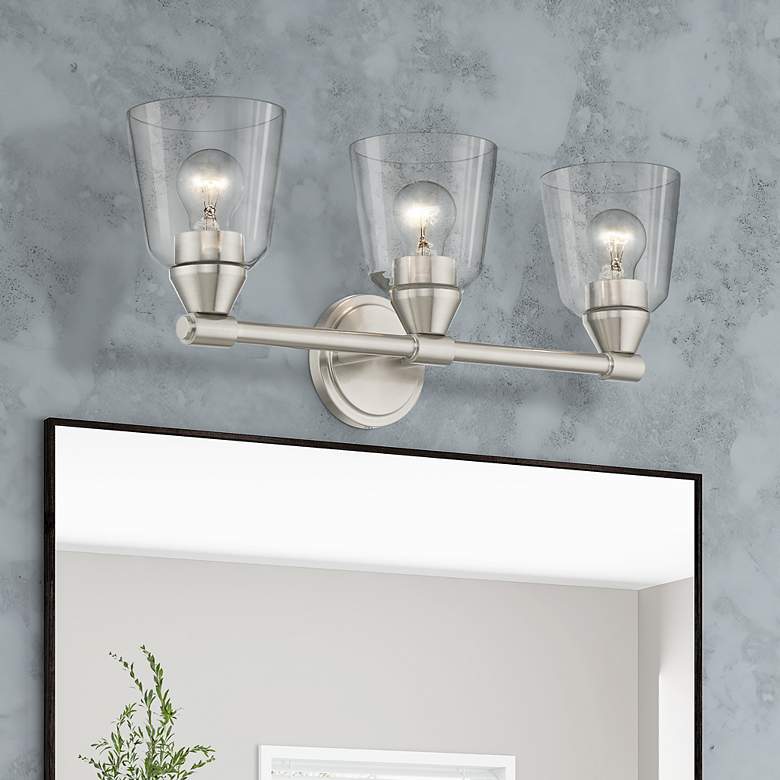 Image 1 3 Light Brushed Nickel Vanity Sconce