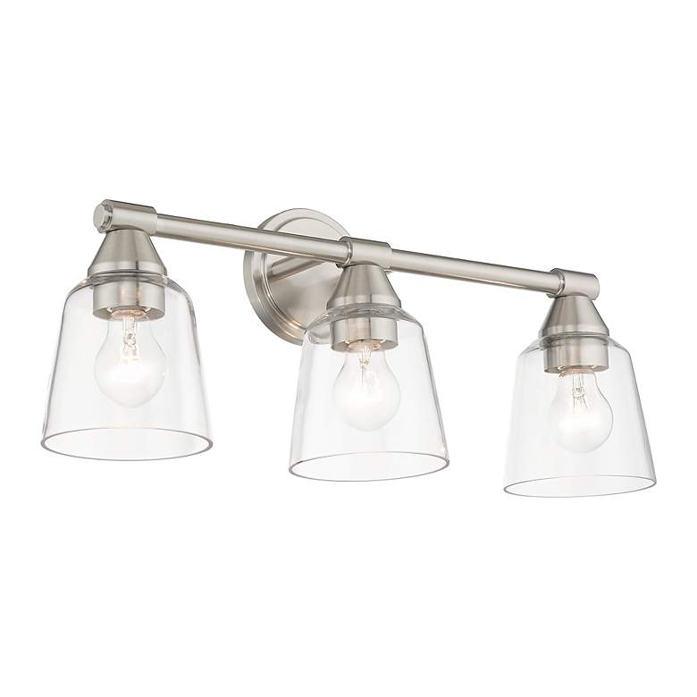 Image 6 3 Light Brushed Nickel Vanity Sconce more views