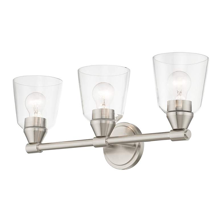 Image 7 3 Light Brushed Nickel Vanity Sconce more views