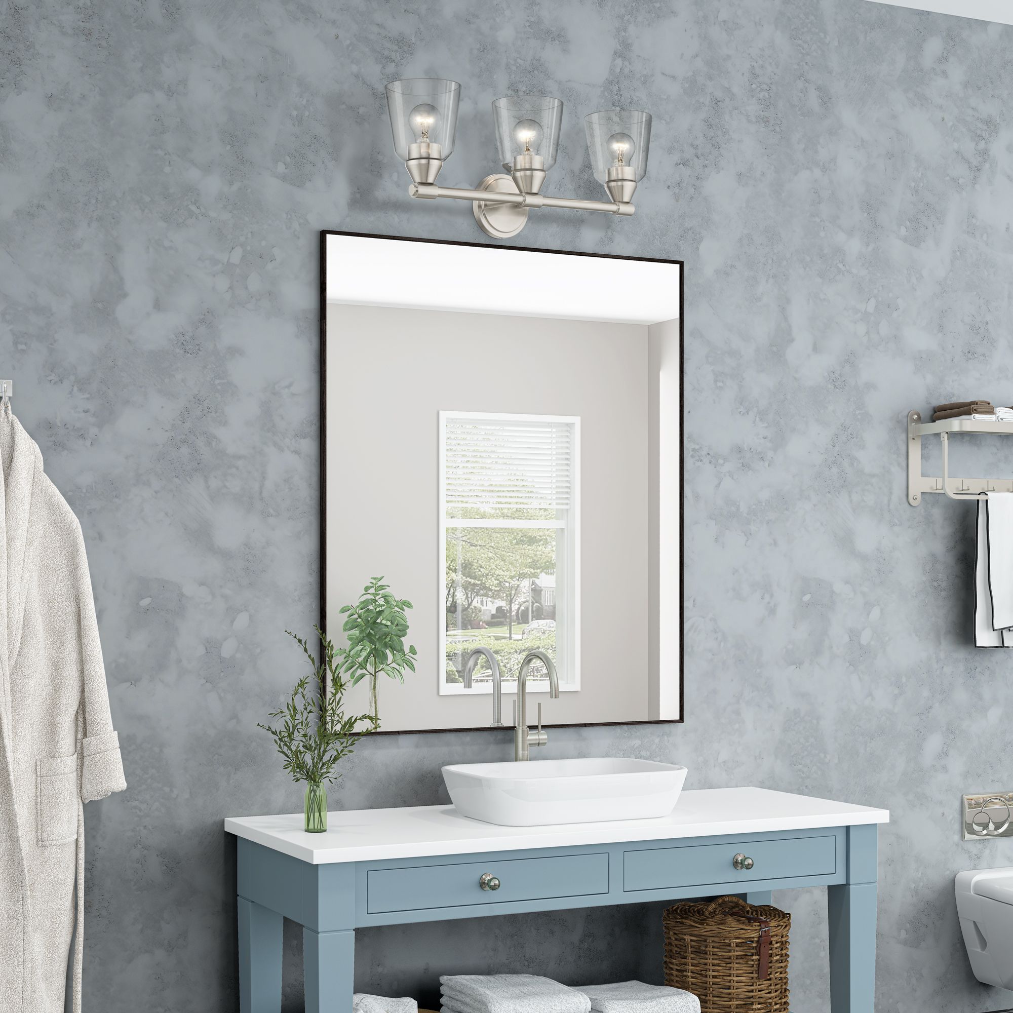 3 Light Brushed Nickel Vanity Sconce