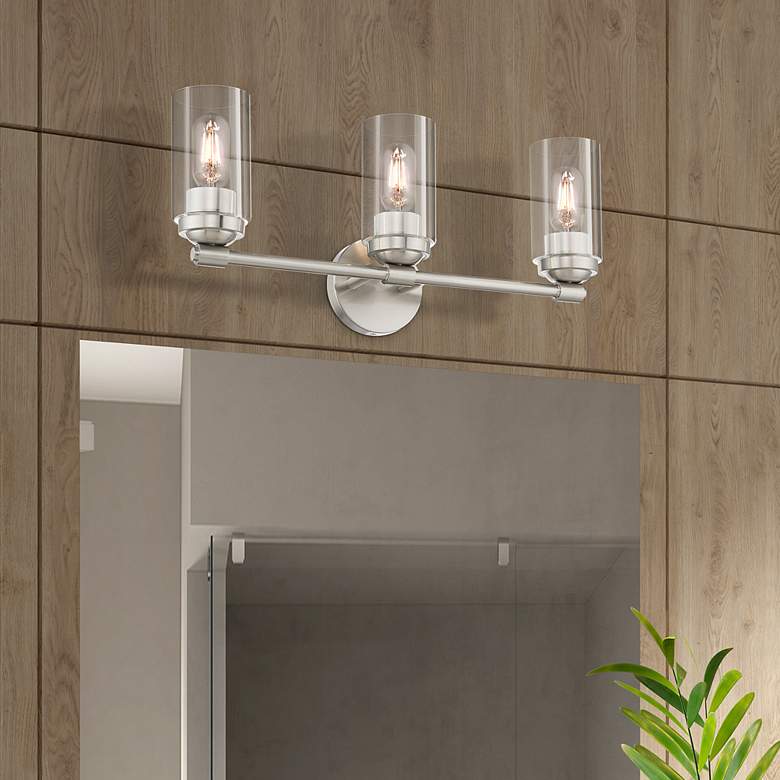 Image 1 3 Light Brushed Nickel Vanity Sconce