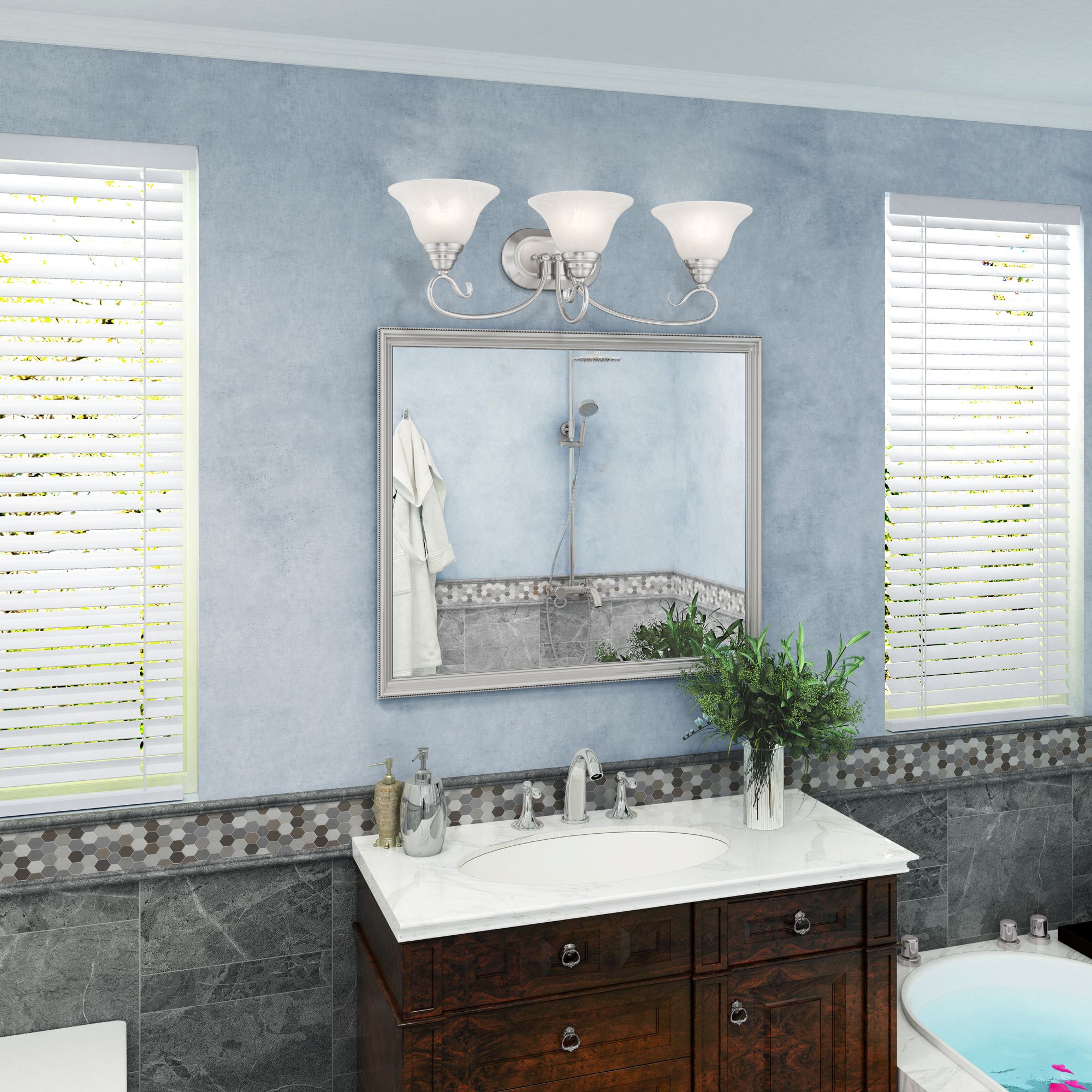 3 Light Brushed Nickel Vanity