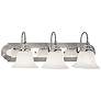 3 Light Brushed Nickel w/ Polished Chrome Insert Bath Light