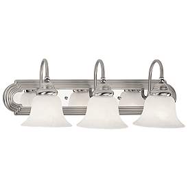 Image5 of 3 Light Brushed Nickel w/ Polished Chrome Insert Bath Light more views