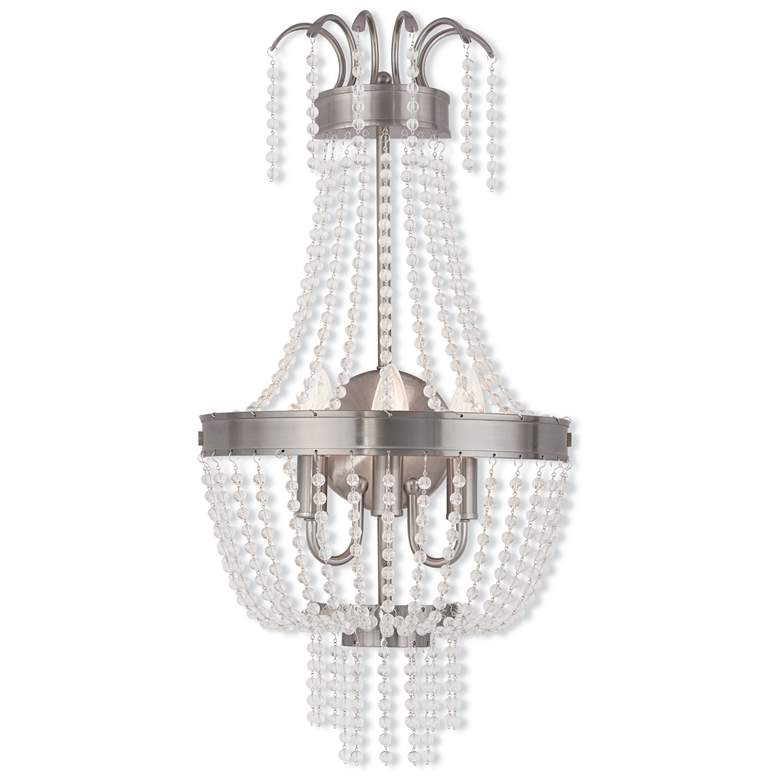 Image 1 3 Light Brushed Nickel Wall Sconce