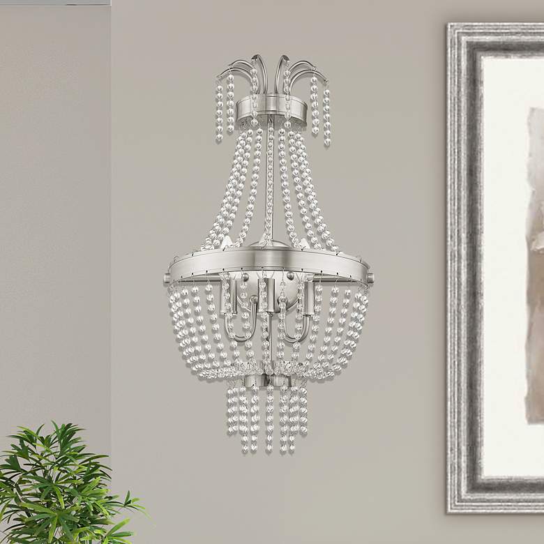Image 1 3 Light Brushed Nickel Wall Sconce