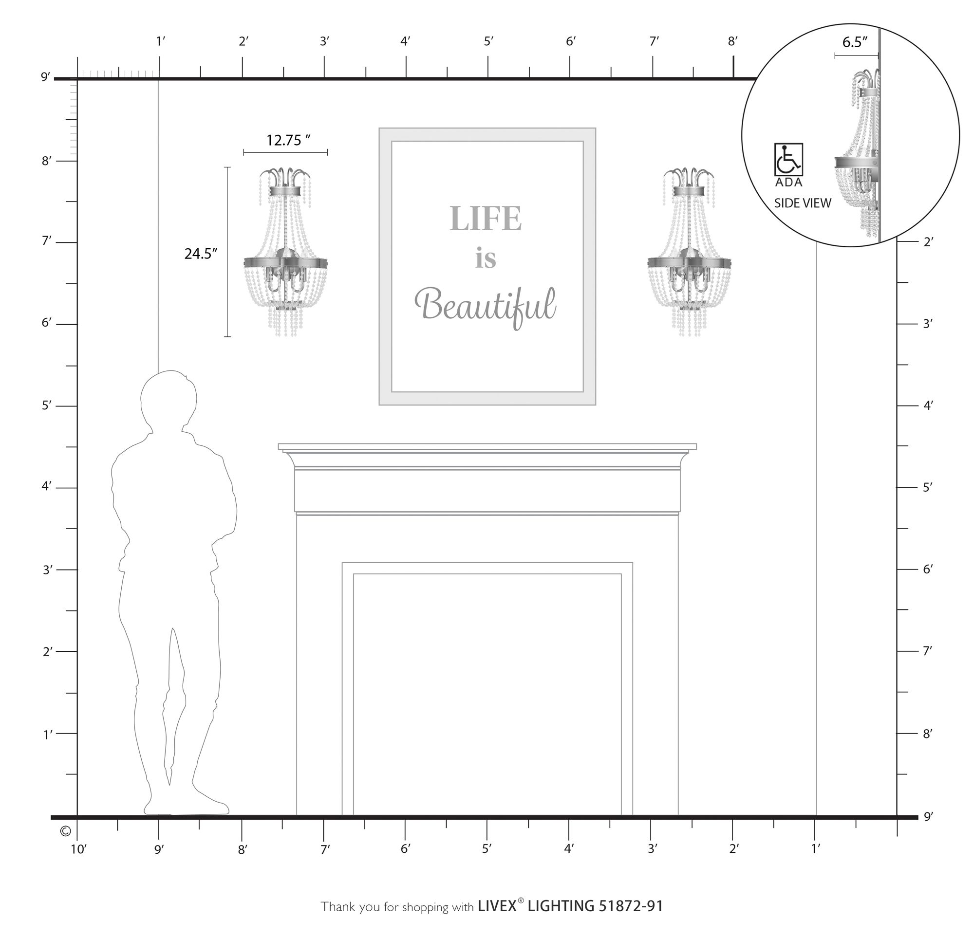 3 Light Brushed Nickel Wall Sconce