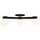 3-Light Ceiling Light in Matte Black with Natural Brass