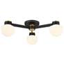 3_3-Light Ceiling Light in Matte Black with Natural Brass more views