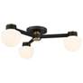 5_3-Light Ceiling Light in Matte Black with Natural Brass more views