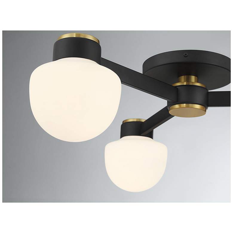 Image 6 3-Light Ceiling Light in Matte Black with Natural Brass more views