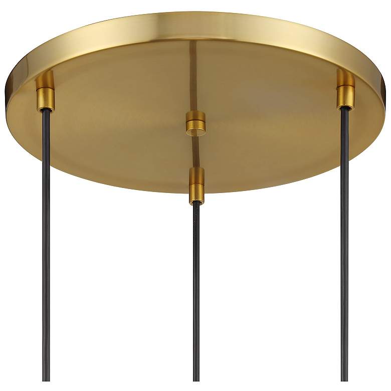 Image 5 3-Light Chandelier in White and Natural Brass more views