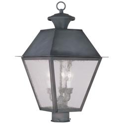 3 Light Charcoal Outdoor Post Top Lantern