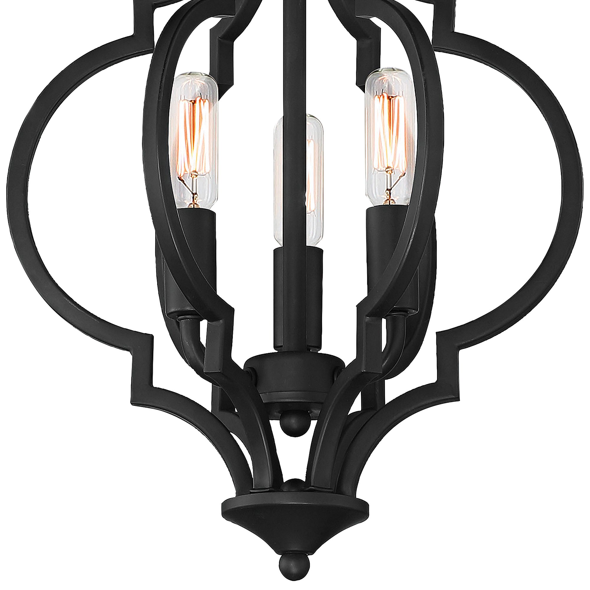 Image 2 3-Light Convertible Semi-Flush or Pendant in Matte Black more views