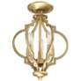 3-Light Convertible Semi-Flush or Pendant in Natural Brass