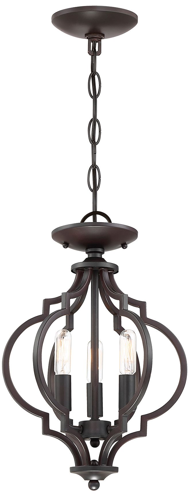 Image 2 3-Light Convertible Semi-Flush or Pendant in Oil Rubbed Bronze more views