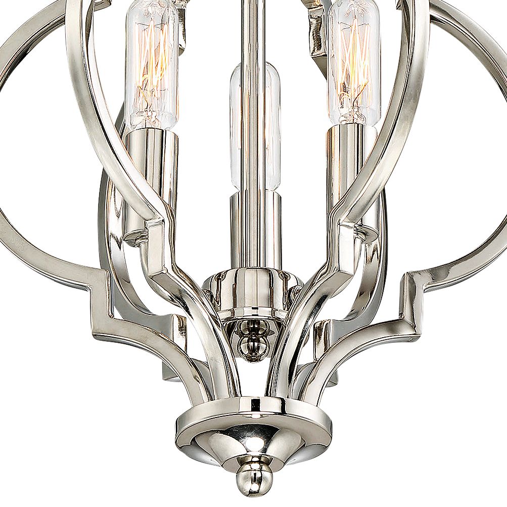 Image 2 3-Light Convertible Semi-Flush or Pendant in Polished Nickel more views