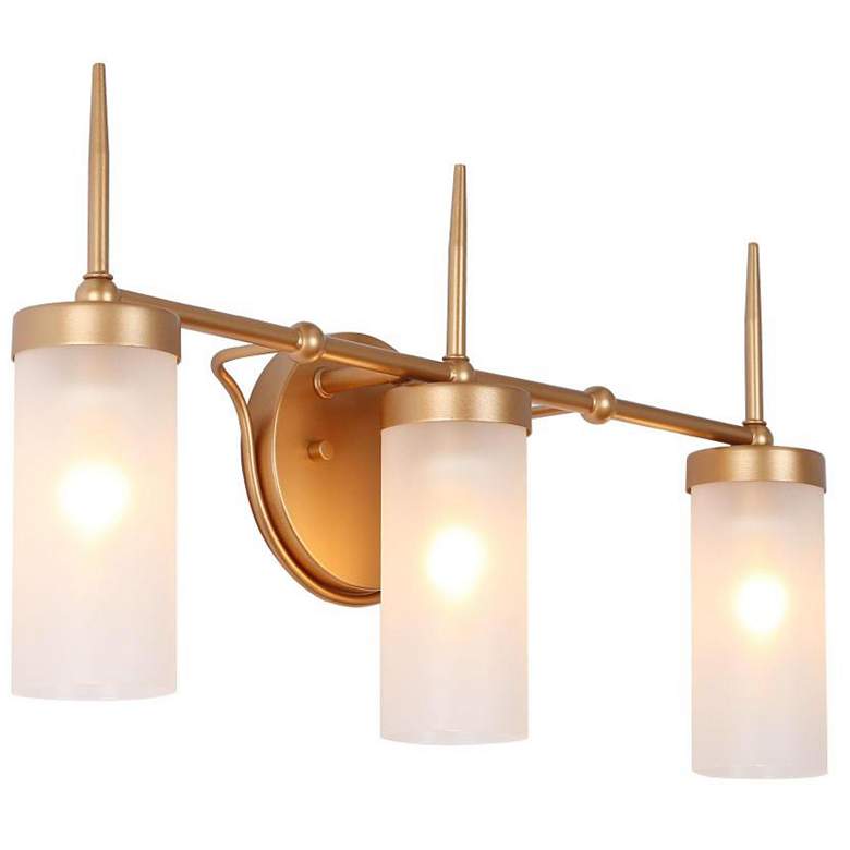 Image 1 3-Light Dark Gold Bathroom Vanity Light