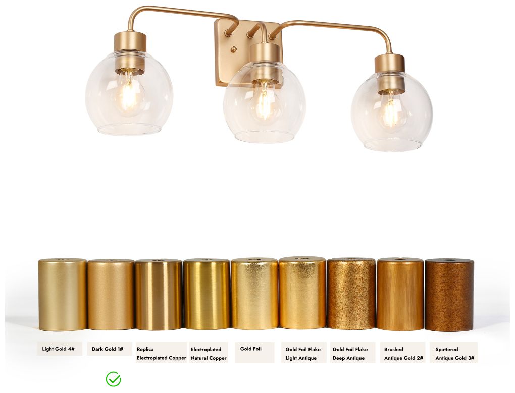 Image 5 3-Light Dark Gold Bathroom Vanity Light more views