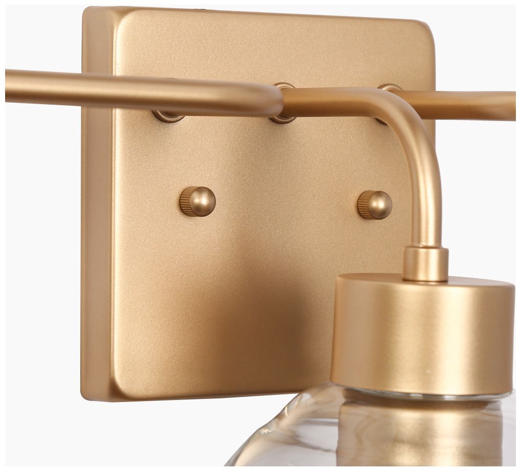 Image 6 3-Light Dark Gold Bathroom Vanity Light more views