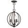 3 Light English Bronze Convertible Mini Chandelier/Ceiling Mount