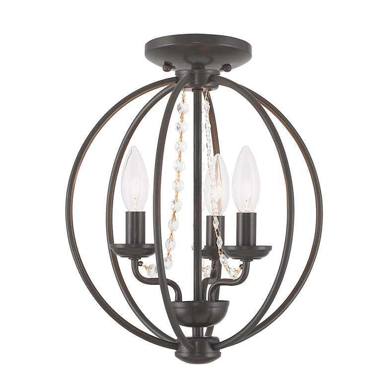 Image 3 3 Light English Bronze Convertible Mini Chandelier/Ceiling Mount more views