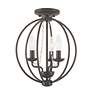 3_3 Light English Bronze Convertible Mini Chandelier/Ceiling Mount more views