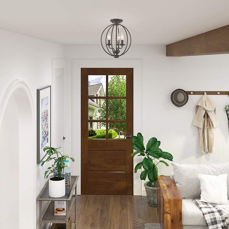 Image 5 3 Light English Bronze Convertible Mini Chandelier/Ceiling Mount more views