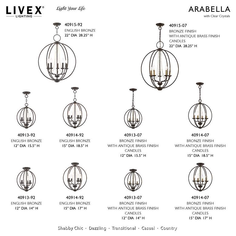 Image 7 3 Light English Bronze Convertible Mini Chandelier/Ceiling Mount more views