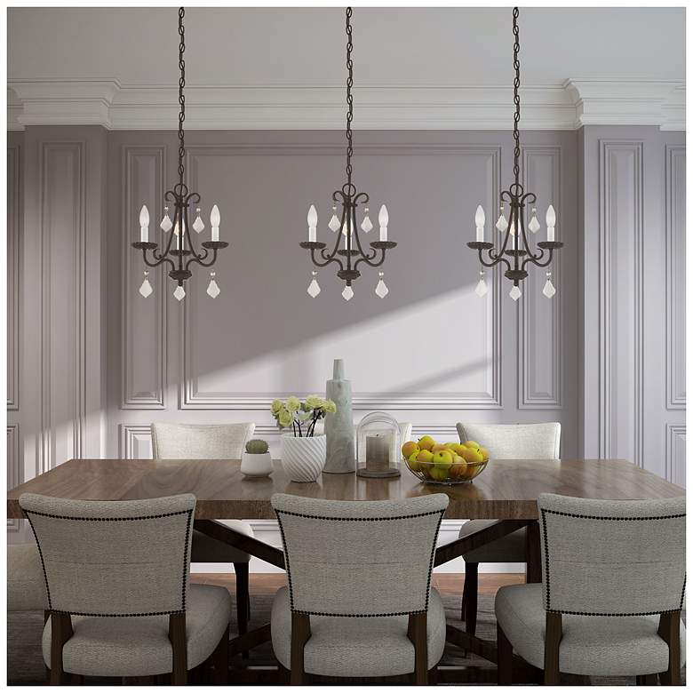 Image 4 3 Light English Bronze Mini Chandelier more views