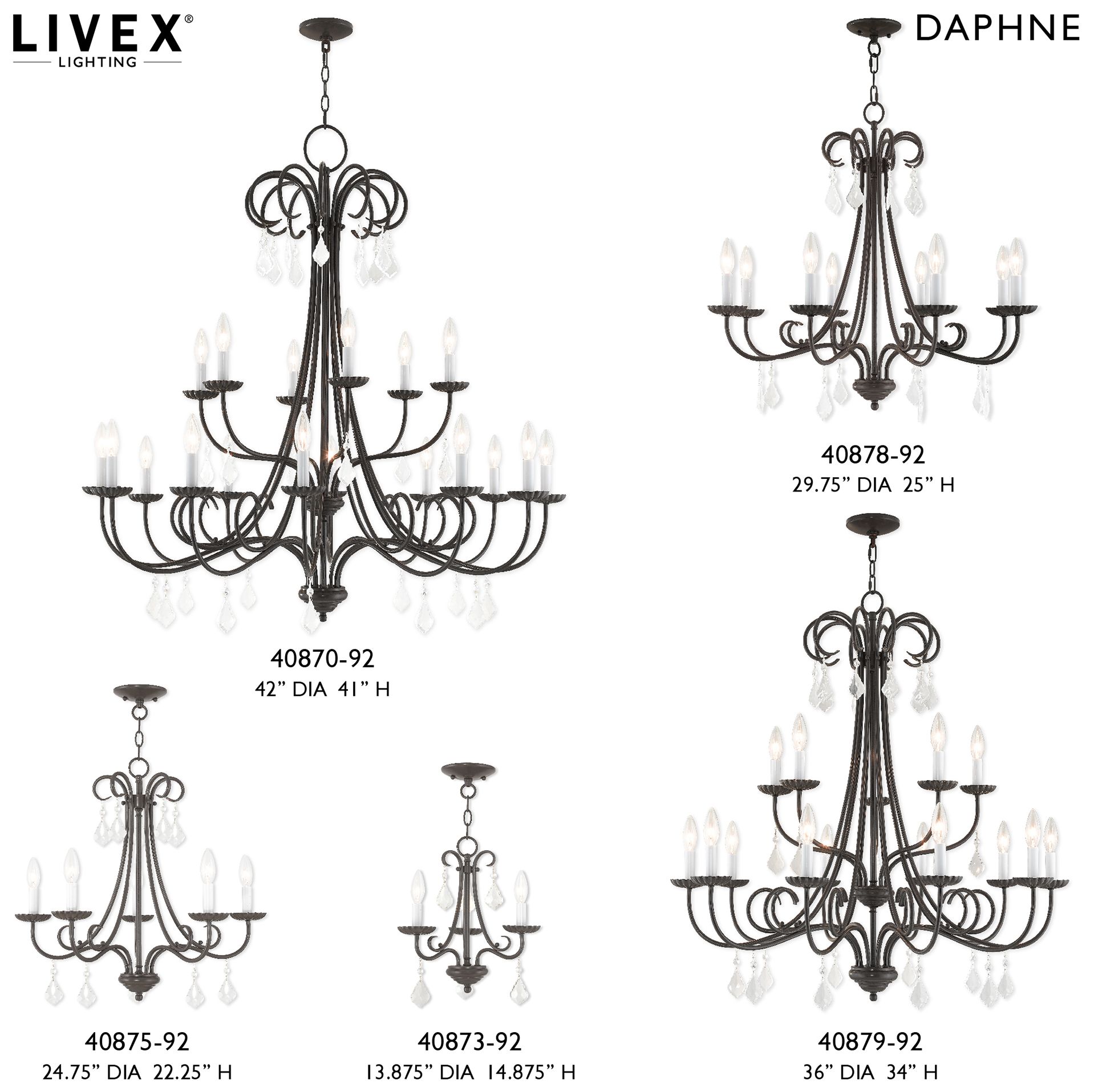 3 Light English Bronze Mini Chandelier