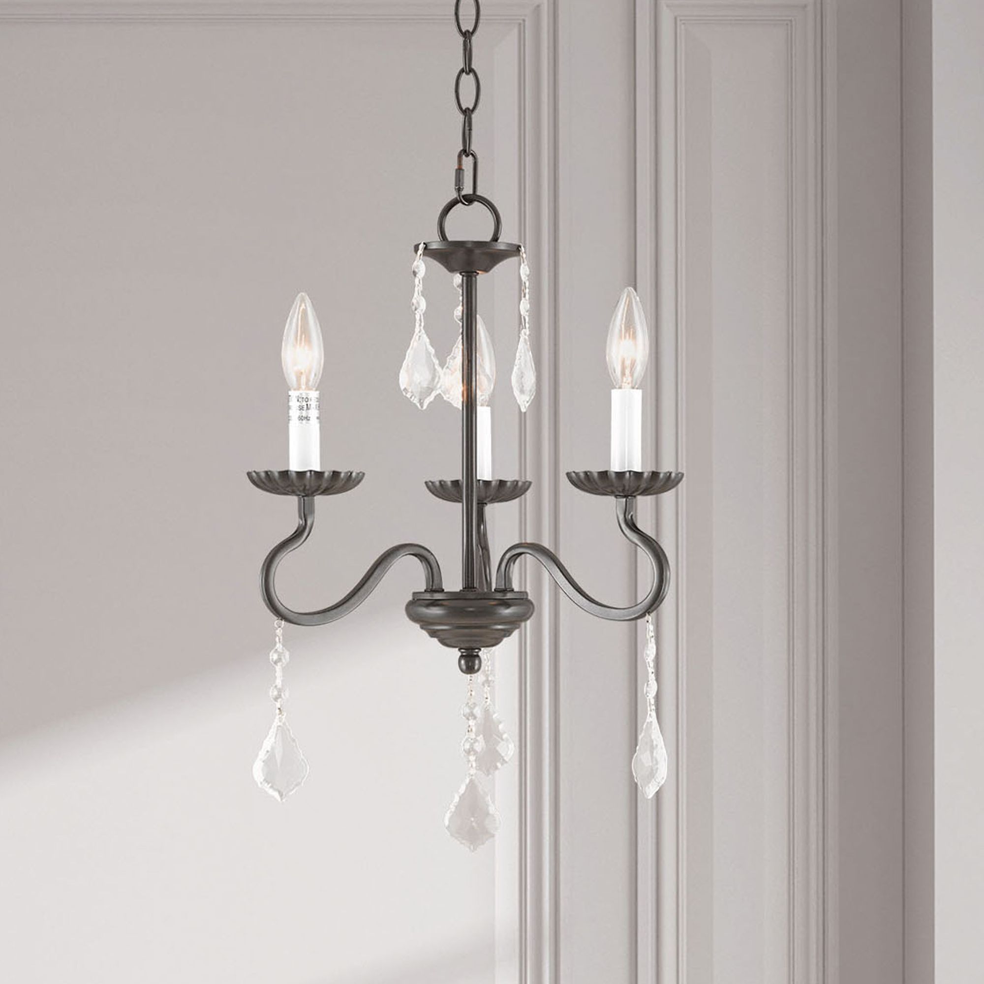 3 Light English Bronze Mini Chandelier
