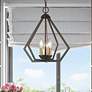 1_3 Light English Bronze Small Pendant with Antique Brass Finish Accents