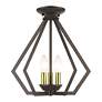 7_3 Light English Bronze Small Pendant with Antique Brass Finish Accents more views