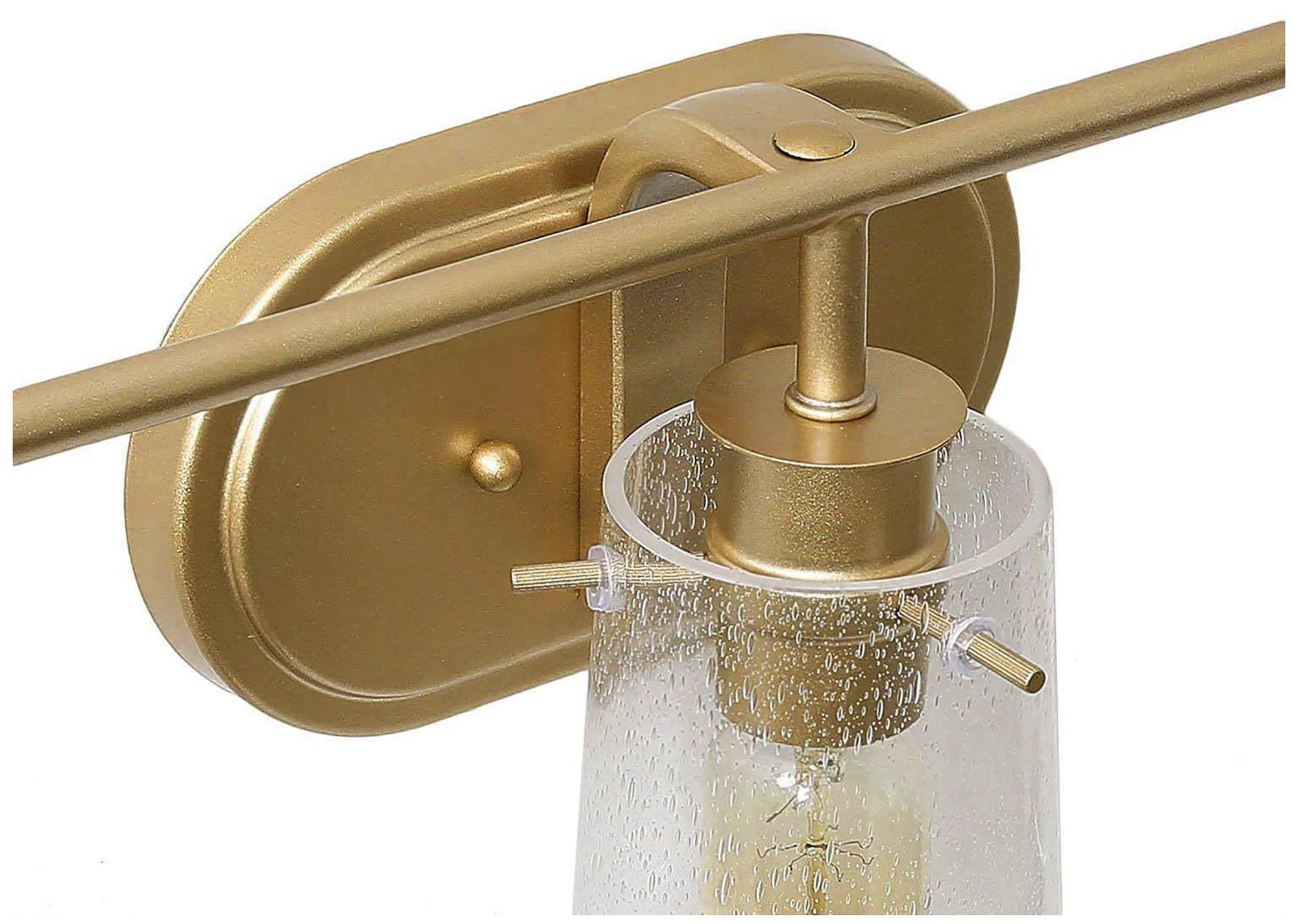 Image 3 3-Light Glass and Brass Bath Light more views