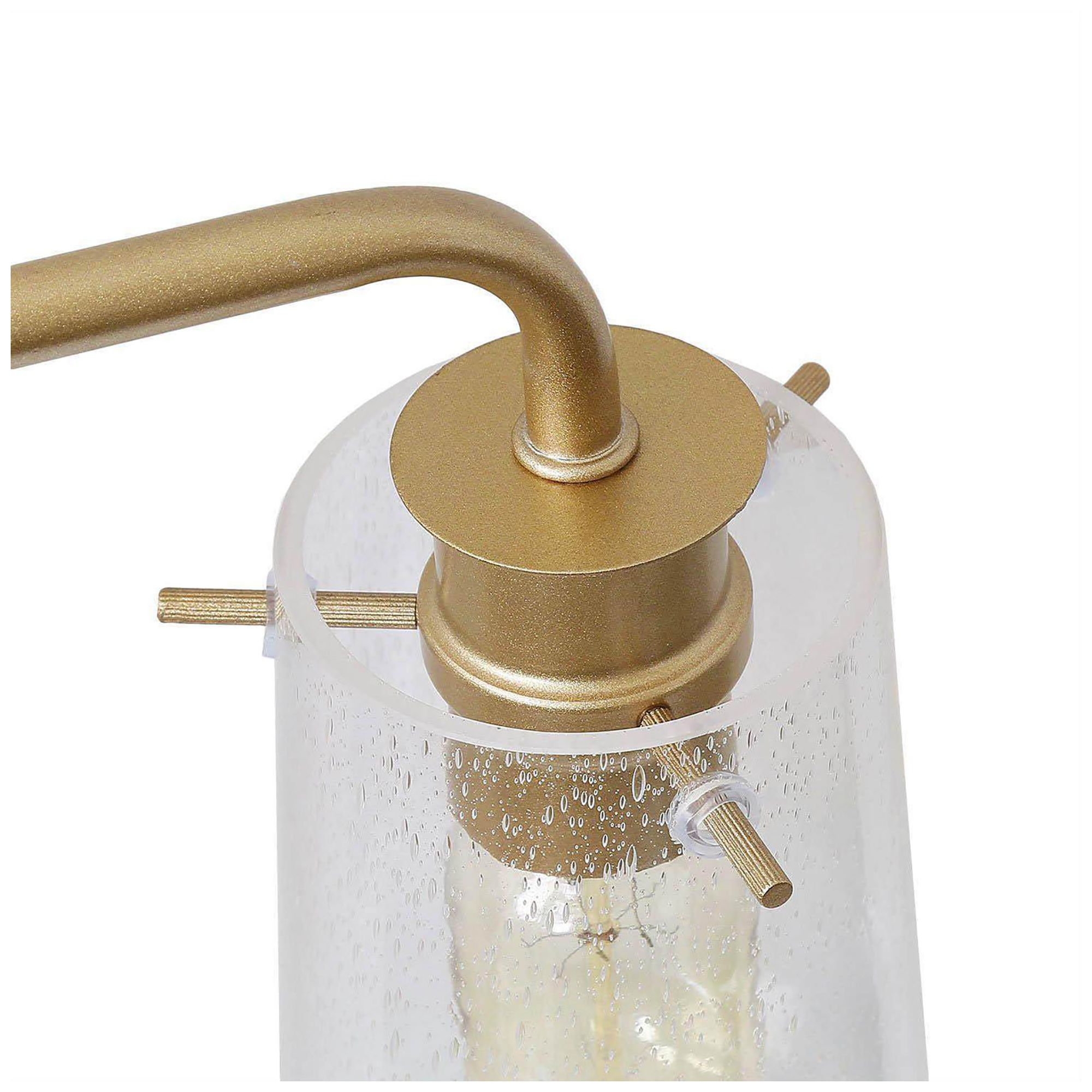 Image 4 3-Light Glass and Brass Bath Light more views