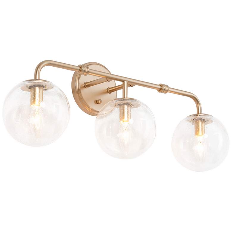Image 1 3-Light Glass and Brass Bath Light
