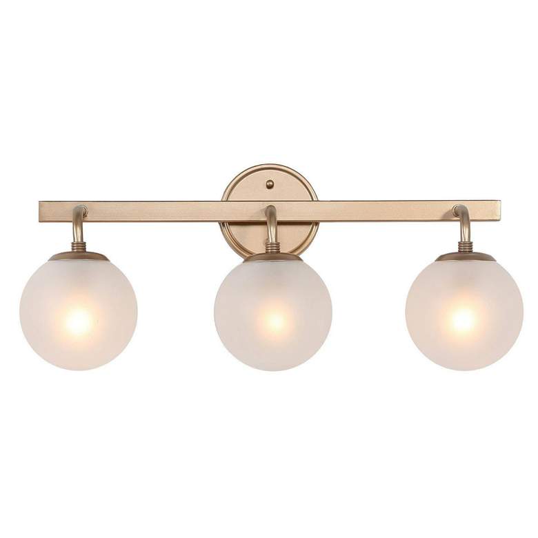 Image 1 3-Light Glass and Brass Bath Light