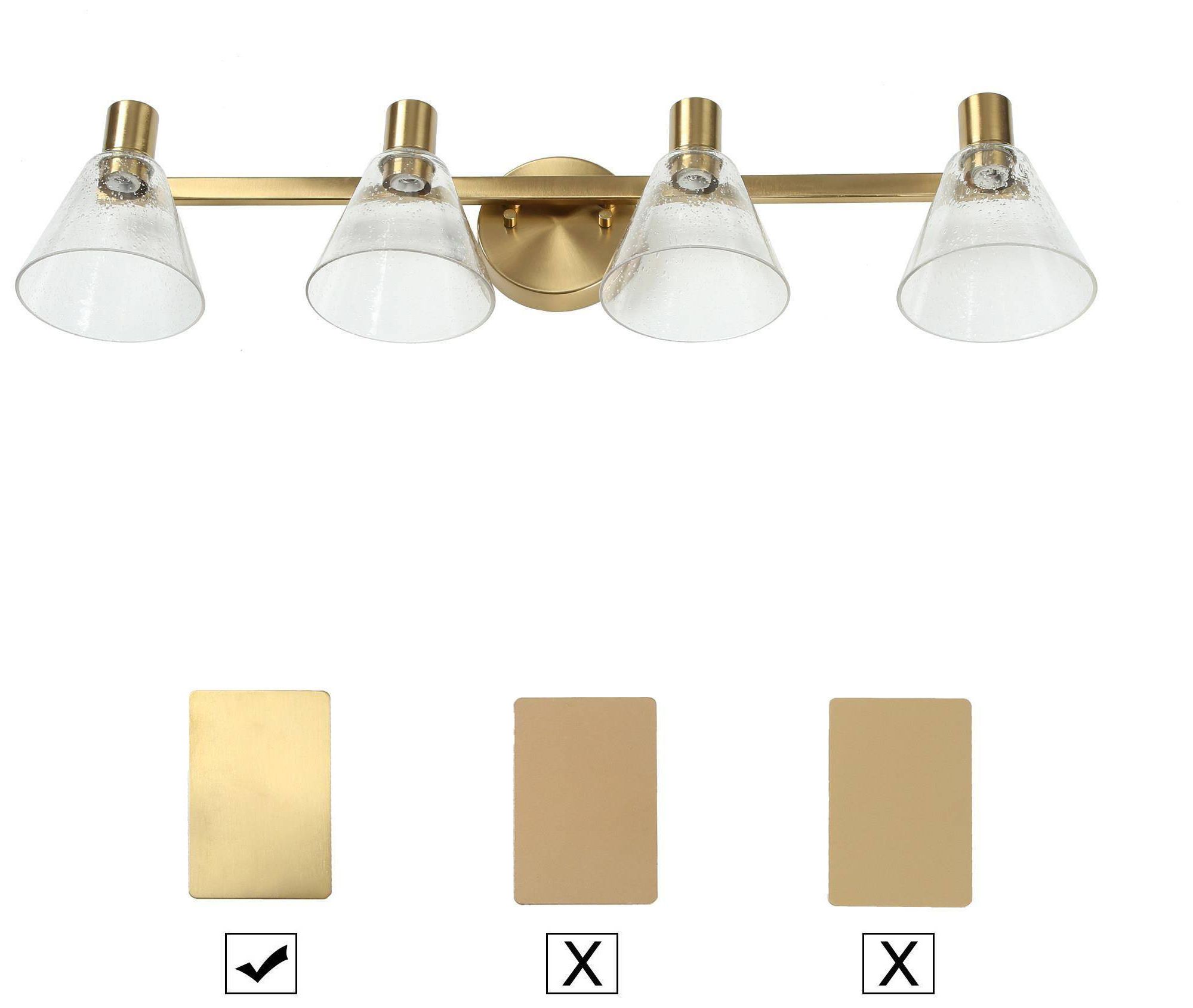 Image 3 3-Light Glass and Brass Bath Light more views