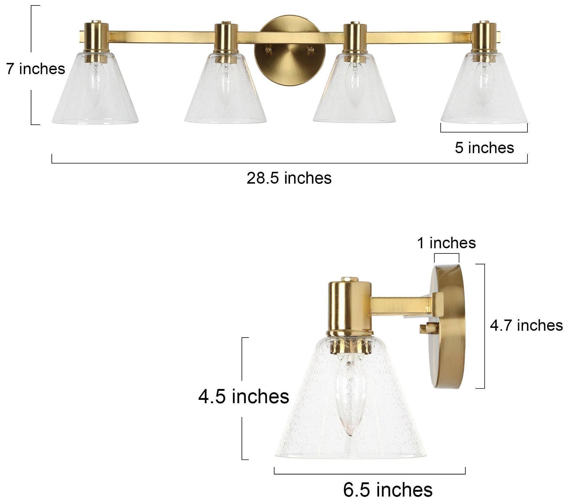 Image 4 3-Light Glass and Brass Bath Light more views