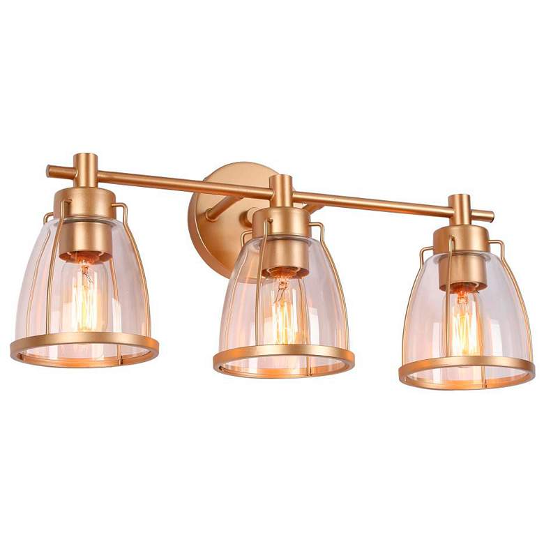 Image 1 3-Light Gold Vanity Light Wall Sconce