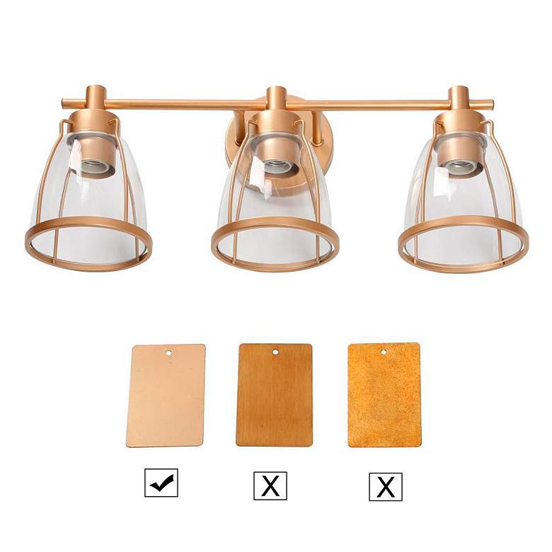 Image 3 3-Light Gold Vanity Light Wall Sconce more views