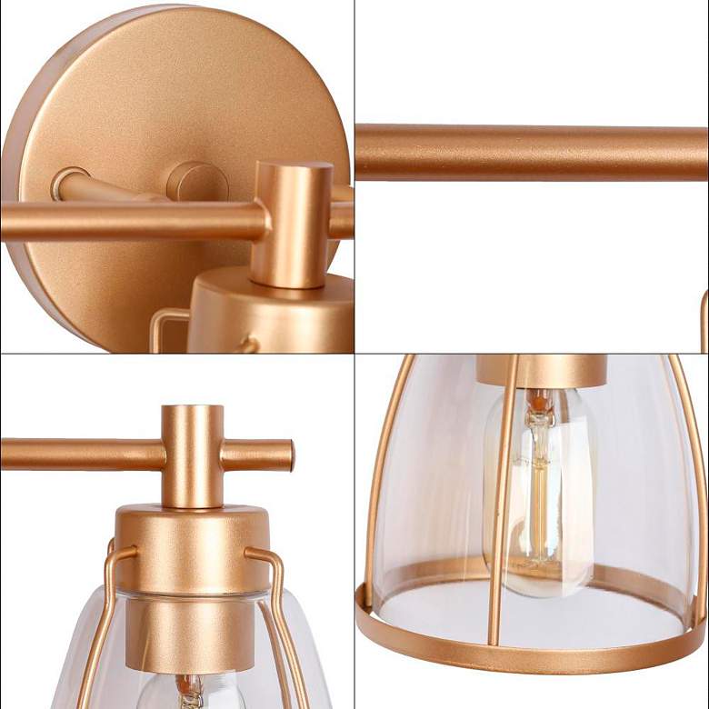 Image 4 3-Light Gold Vanity Light Wall Sconce more views