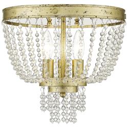 3 Light Hand Applied Winter Gold Ceiling Mount