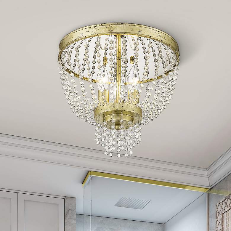 Image 1 3 Light Hand Applied Winter Gold Ceiling Mount