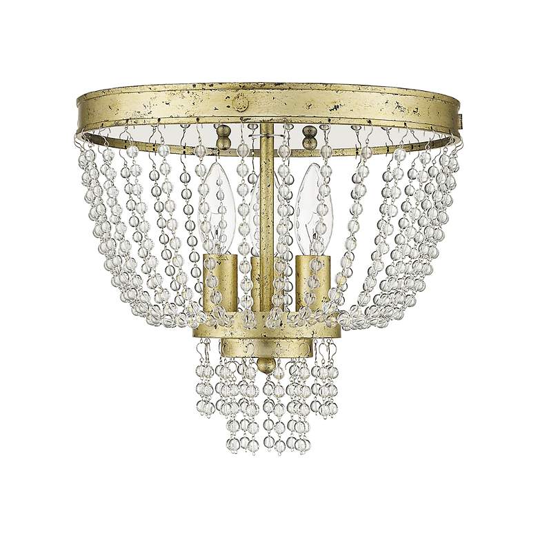 Image 3 3 Light Hand Applied Winter Gold Ceiling Mount more views