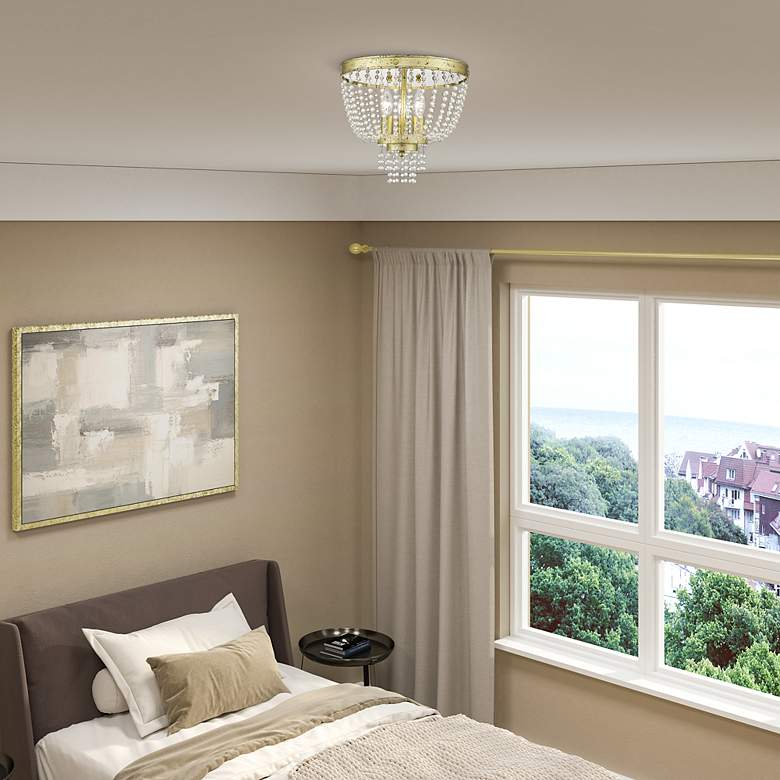 Image 6 3 Light Hand Applied Winter Gold Ceiling Mount more views