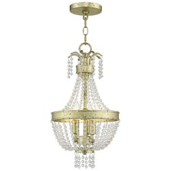 3 Light Hand Applied Winter Gold Pendant